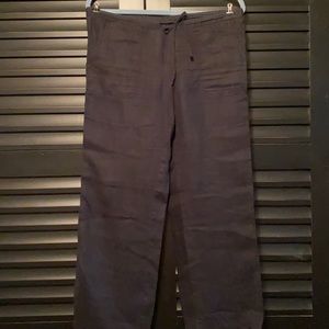 Black Linen Drawstring Pants